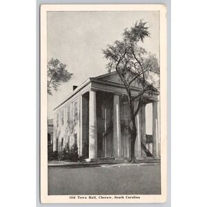 Old Town Hall Cheraw‎ South Carolina Postcard Vintage Historic Building